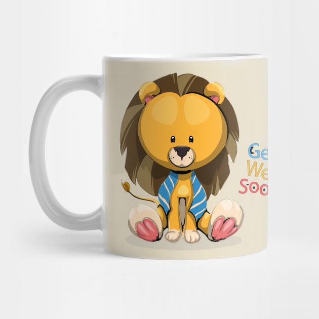 Get Well Soon Cute Lion by Mako Design 